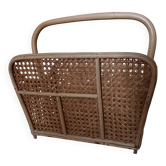 Caned magazine rack