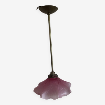 Suspension in opaline and old brass