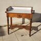Vintage console hairdresser in walnut, Art Deco Louis Philippe style.