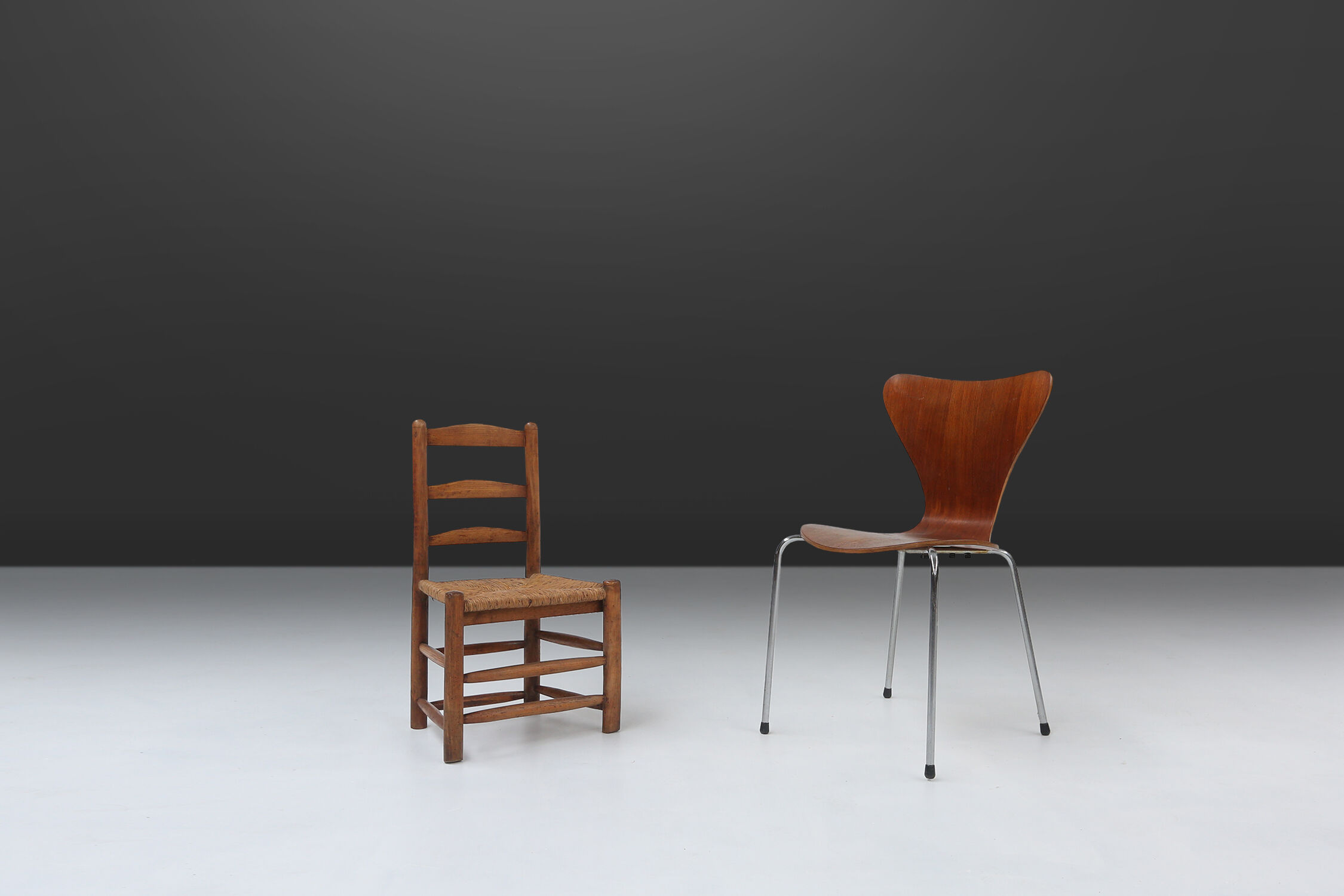 French rustic Wabi-Sabi chair 1850