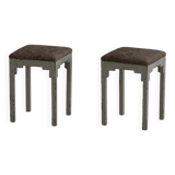 A pair of antique Danish stools, seats in lambswool, late 19th century.