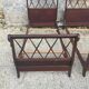 Pair of twin swan collar empire-style beds in mahogany XXth