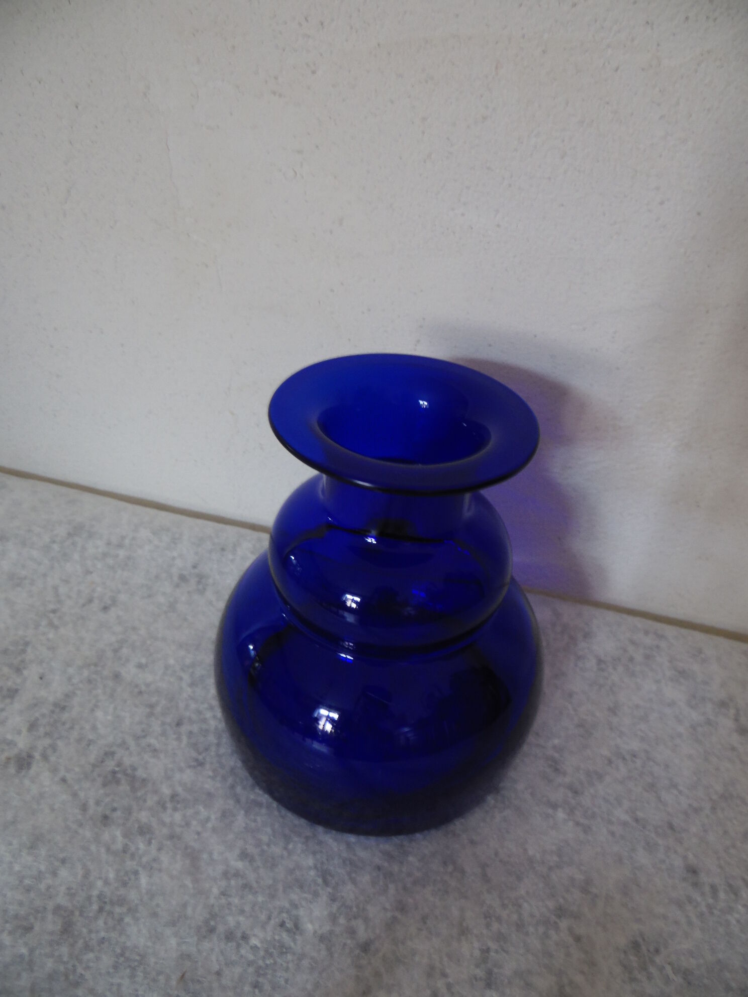 Cobalt blue blown glass vase