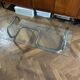 1970s design coffee table in rectangular glass with chrome legs