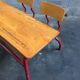 School desk vintage bench