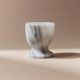 Ensemble de 6 coquetiers en marbre vintage gris et blanc – Sculptés à la main, vaisselle italienne des années 50