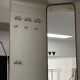 1960s Mid-Century Modern White Wood Corner Coat Hanger with Mirror