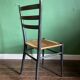 Chaises 1950 en bois et corde