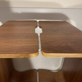Pair of stools / side tables, rosewood aluminum, multi-plex wood