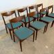 Set of 8 Vintage Danish Chairs by Søren Ladefoged – Teak & Blue Fabric
