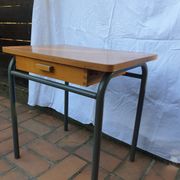 Formica tray desk set with drawer and vintage school chair for children