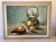 Tableau nature morte au couteau sur carton signé