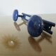 Blue lacquered metal wall coat rack, 1970