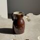 Large brown glazed stoneware jug Grès du Berry Made in France H19