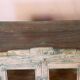 Ancien garde manger en teck birman patine blanche-bleue d'origine