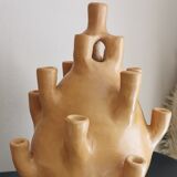 Tamgroute terracotta candlestick vase