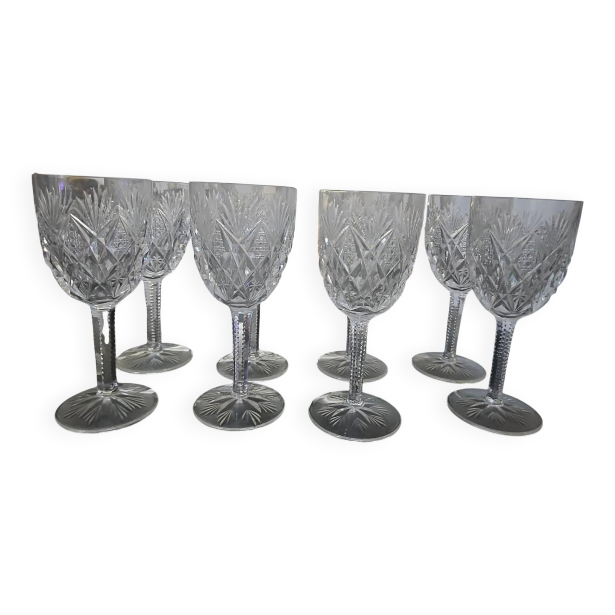 8 large glasses in Saint-Louis crystal – clear crystal