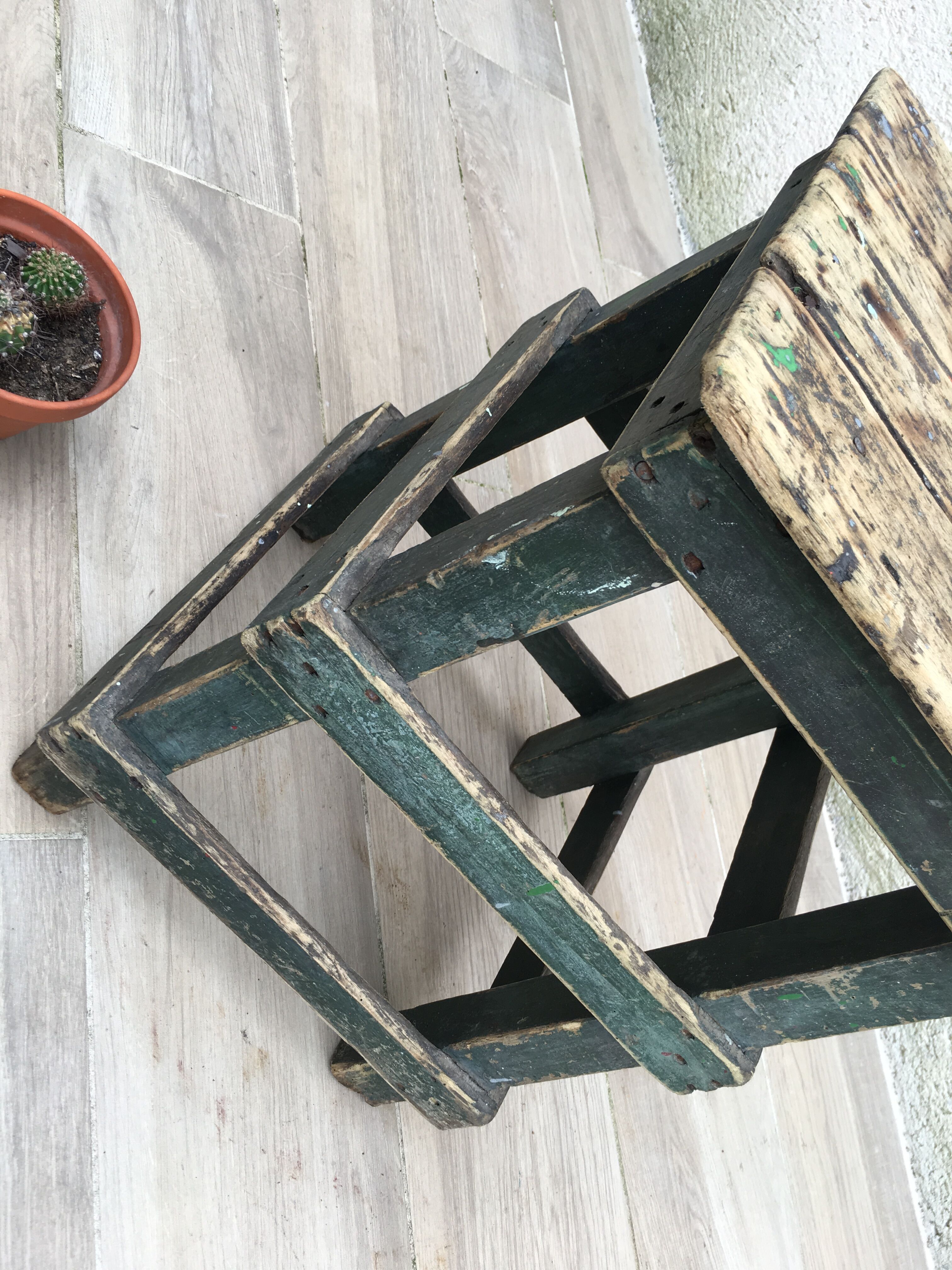 Former green workshop stool