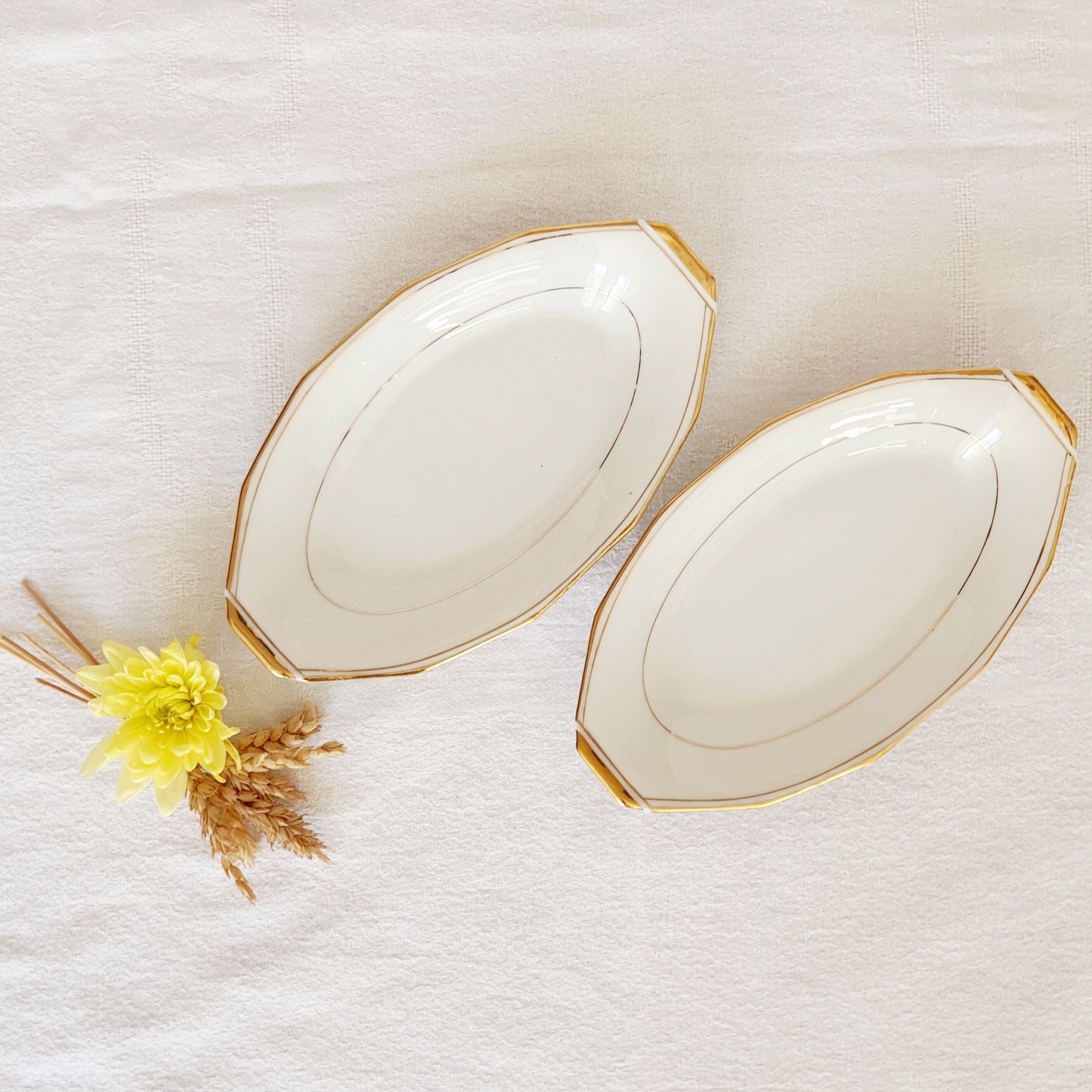 Set of 2 reva Limoges porcelain dishes