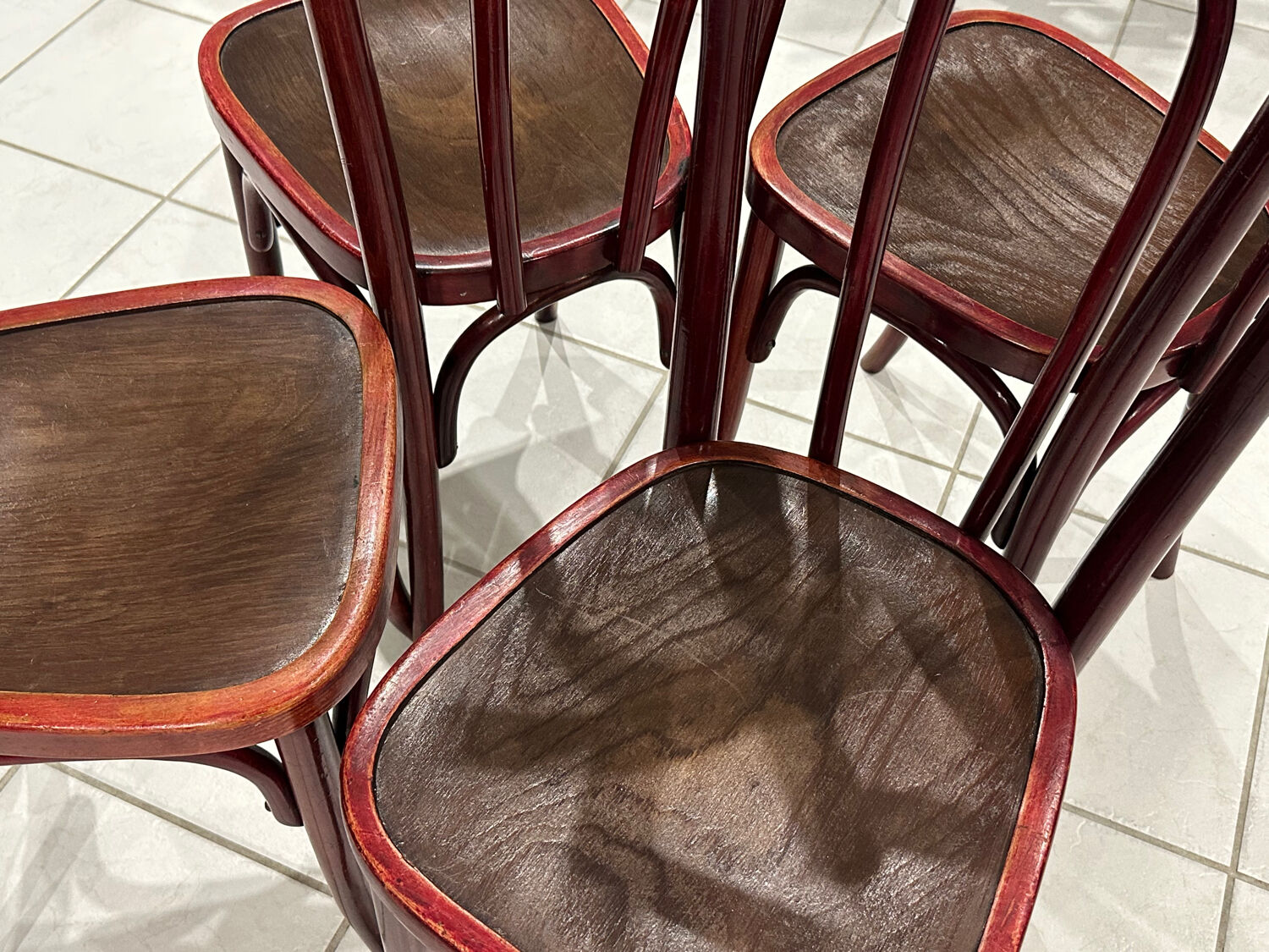 Set of 4 Thonet bistro chairs from the 1920s.
