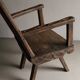 Antique primitive carved oak arm chair, Belgium