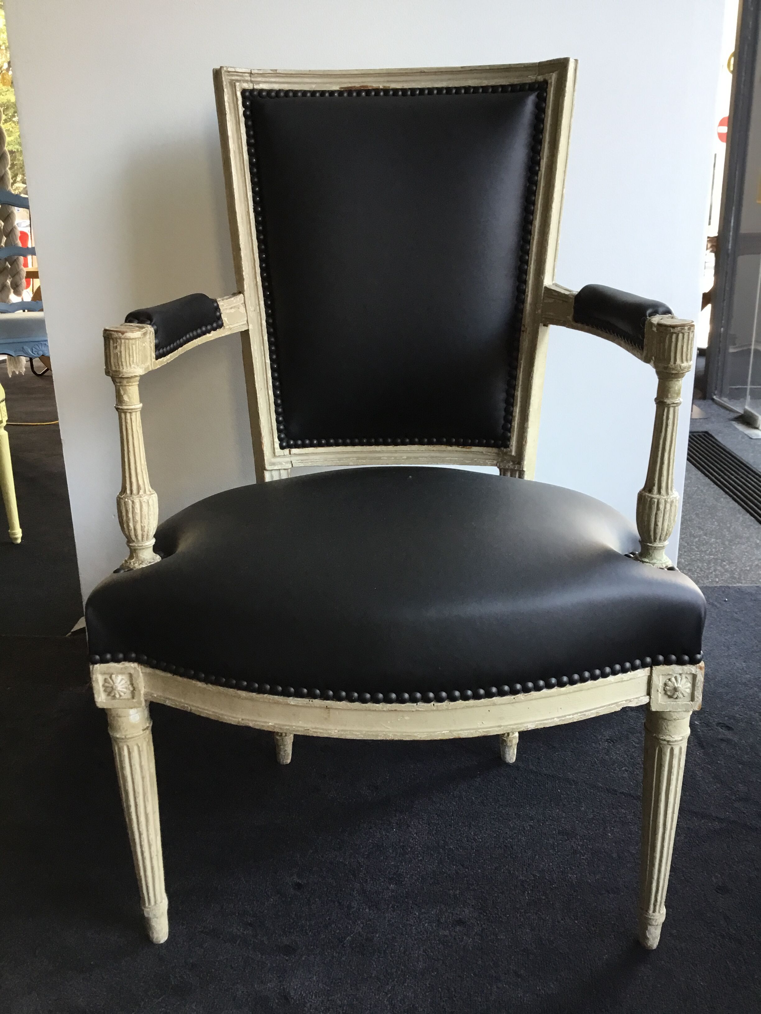 Restored black armchair