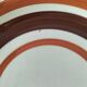 6 dessert plates Castellania – concentric orange and brown design