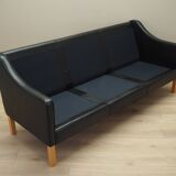 Black leather sofa, Danish design, 1970s, manufacture: Hurup Møbelfabrik