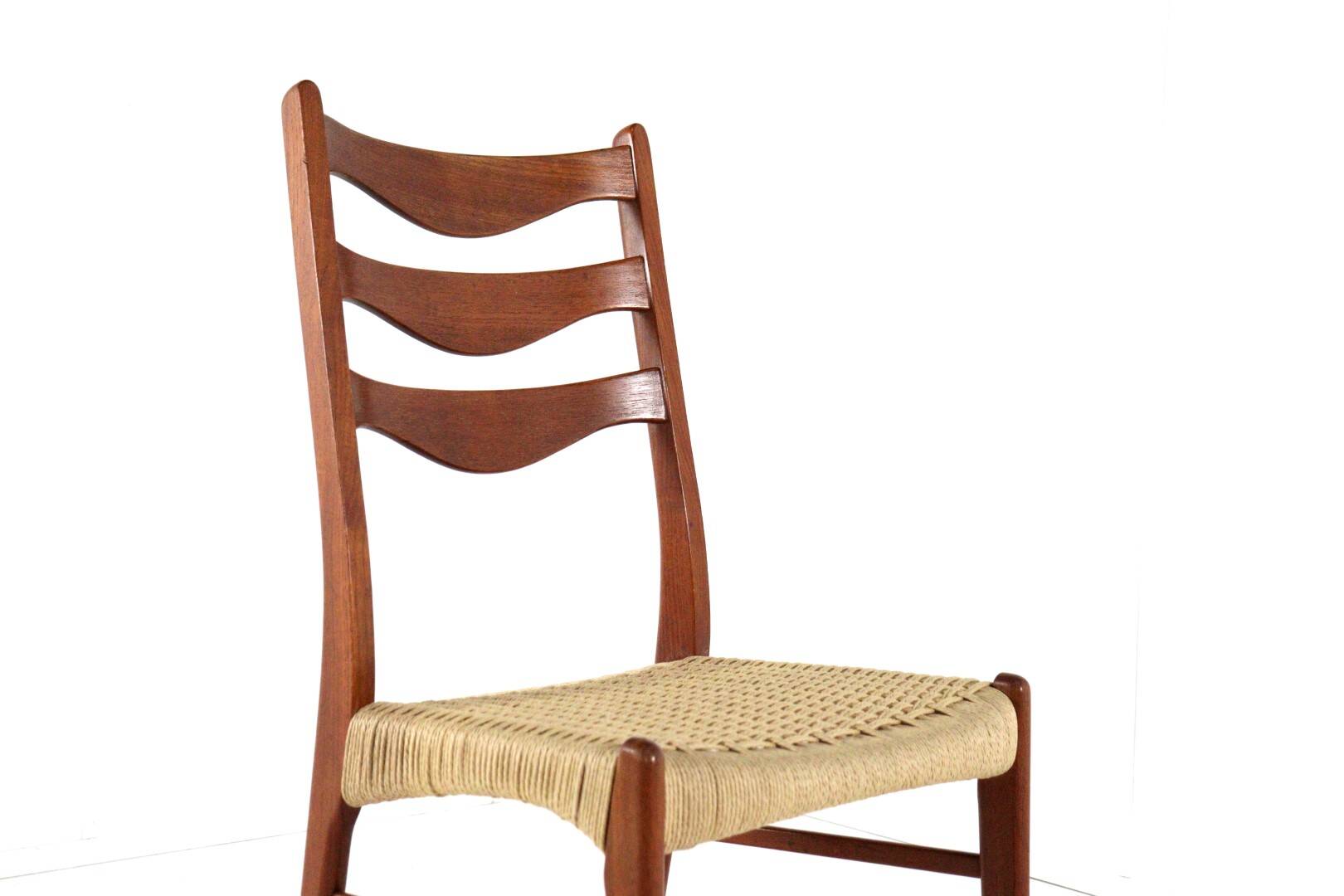 Set of 4 Arne Wahl Iversen for Glygnore papercord chairs