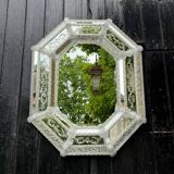 Miroir vénitien en verre de Murano incolore vers 1920