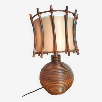 Rattan and wicker lamp design 50s 60s