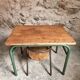 Ensemble bureau et chaise d’écolier vintage – Mobilier scolaire industriel