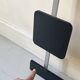 Large modernist wall coat rack in wood and metal, 1970s design.
