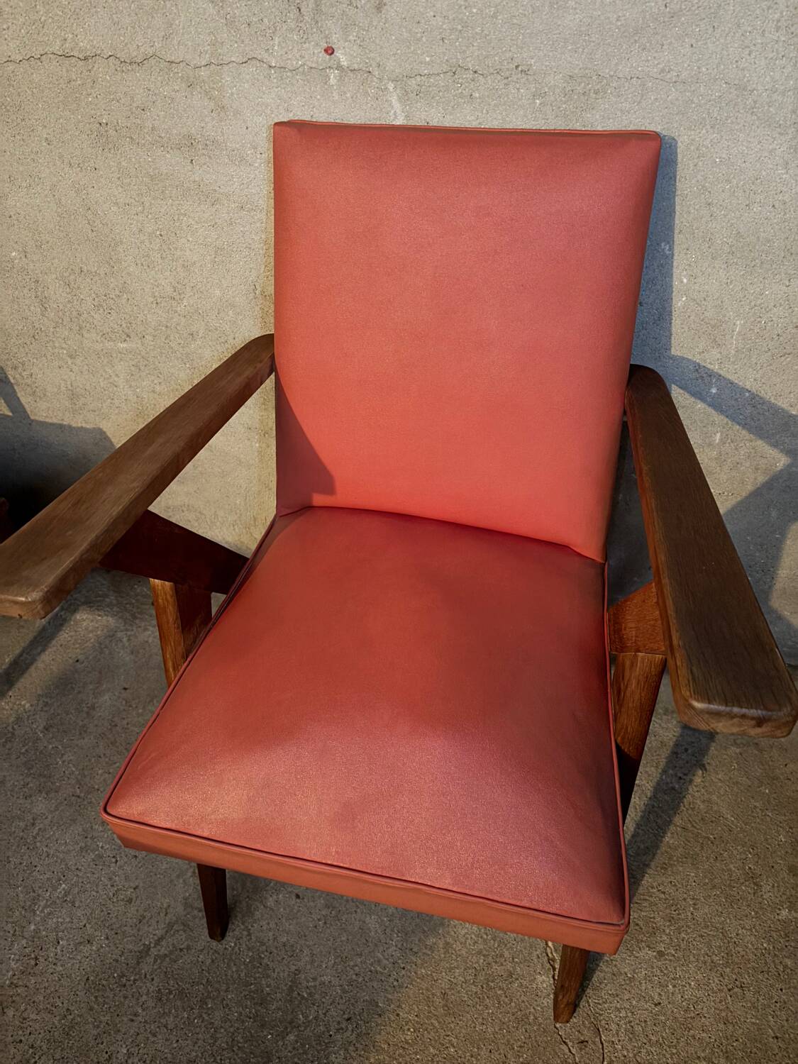 Red skai armchair, 60s