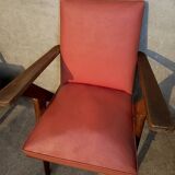 Red skai armchair, 60s