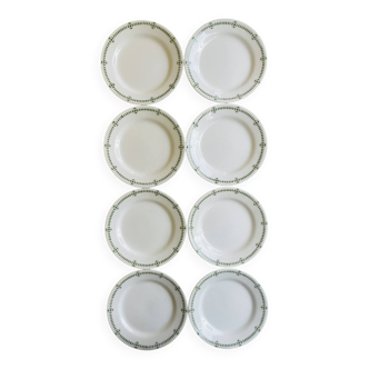 Set of 8 Creil and Montereau dinner plates
