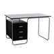 1960s desk in Bauhaus style, black lacquered