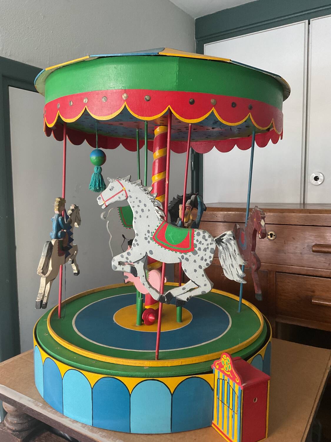 Rare vintage wooden carousel