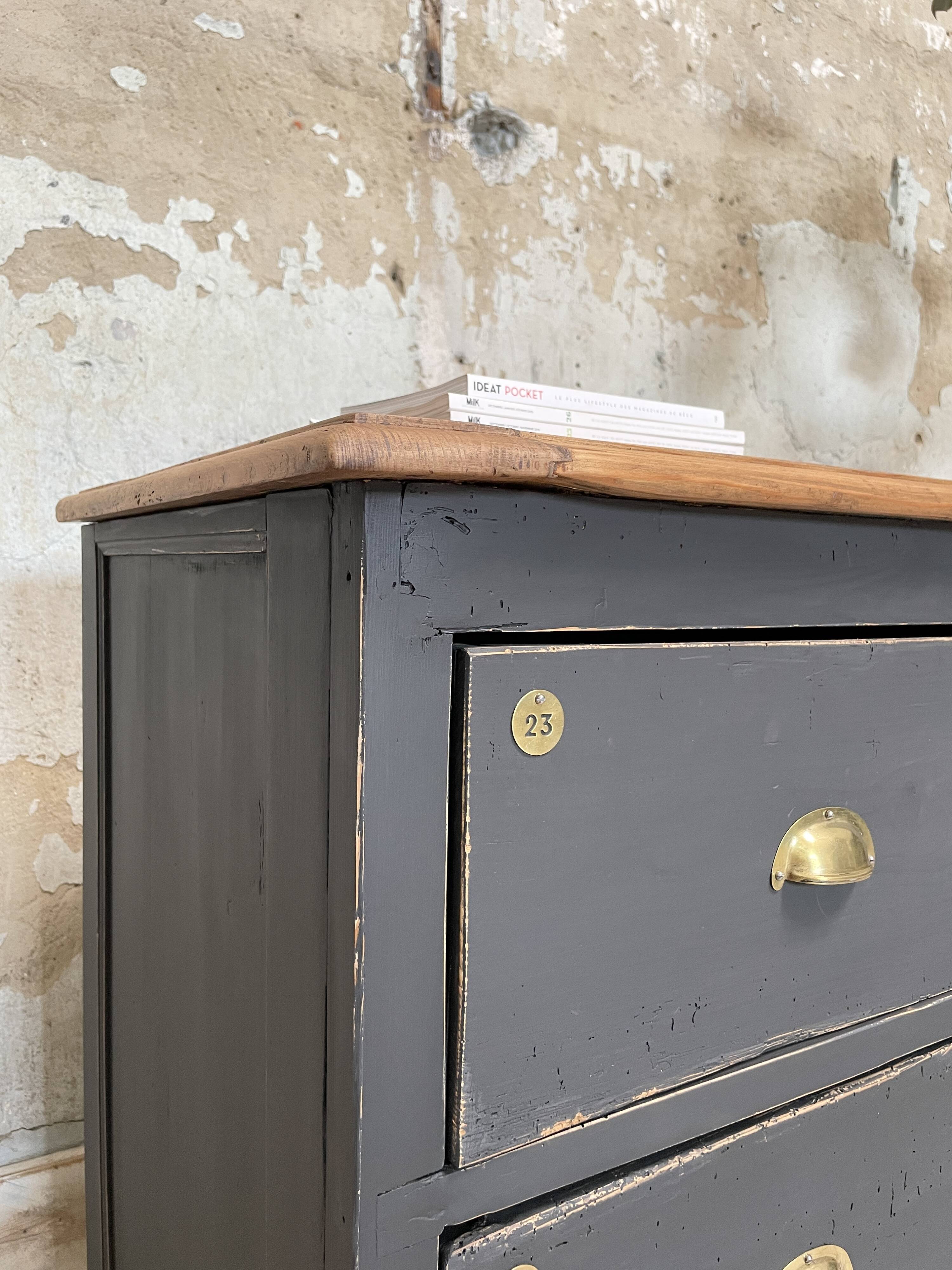 Craft furniture in patinated fir, circa 1950.