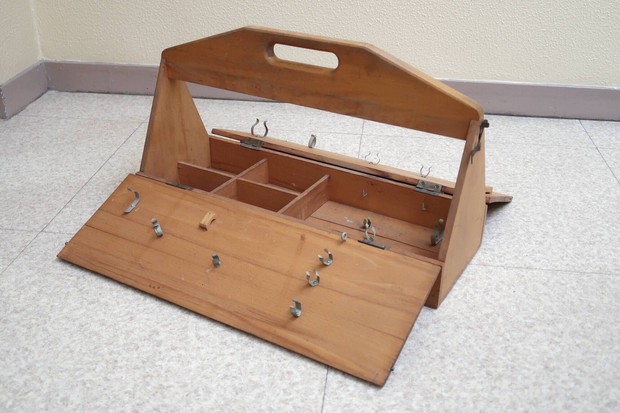 Peugeot Frères wooden toolbox, 50s