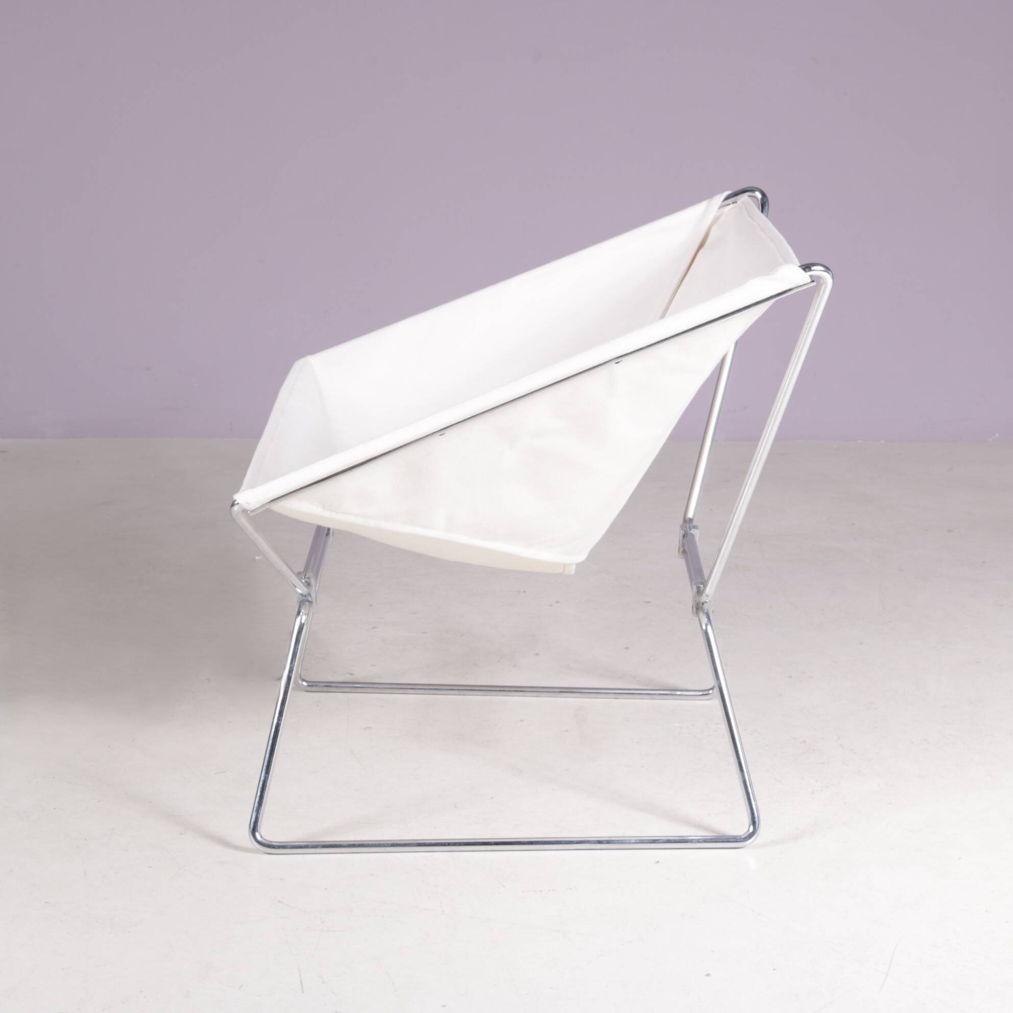 1950s easy chair AP 14 white canvas Pierre Paulin for A. Polak Netherlands