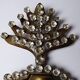 Ex-voto ancien cœur enflammé de Marie pomponne serti de strass, XIXe-XXe