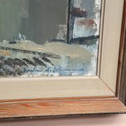 Original Swedish Oil on Canvas – “Sage House” by Gustav‑Adolf Johansson – Signed – Vintage & Framed