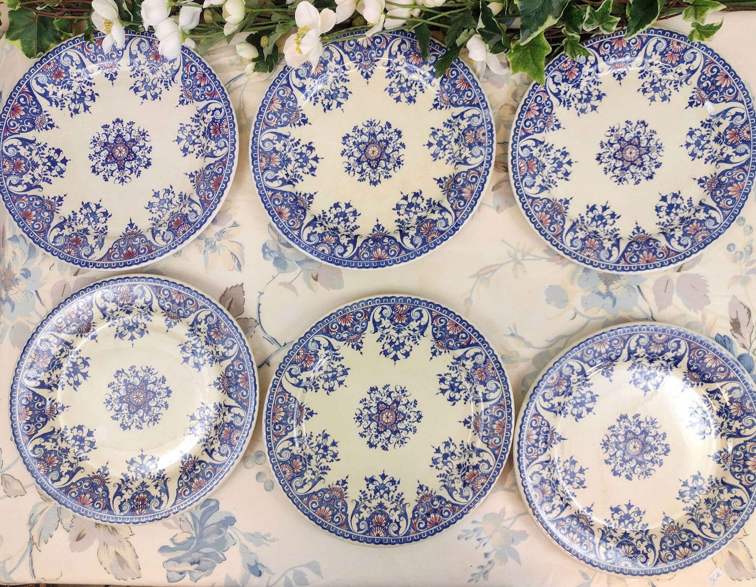 6 Gien Rouen dinner plates