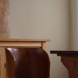 Hand-carved primitive chair made from pine logs, modern Swedish, Wabi Sabi, 1960s.