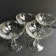 4 champagne glasses 1/2 cut crystal - portieux service alsacien