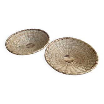 Set of 2 raffia baskets