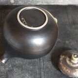 Vintage enameled stoneware potter's teapot