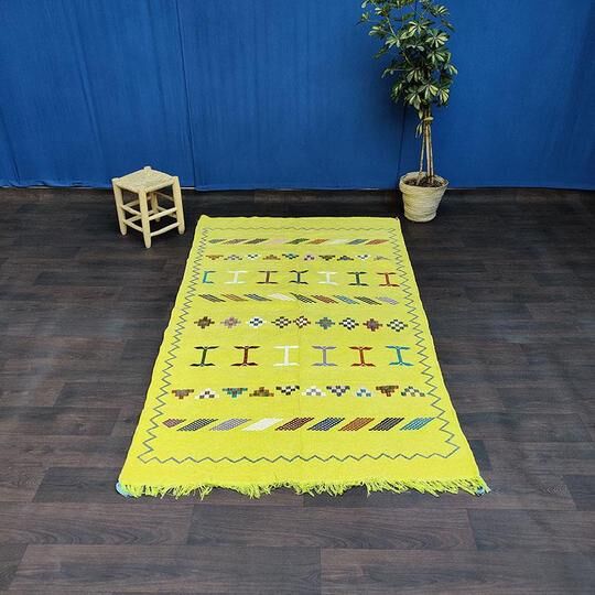 Moroccan Berber Carpet Ethnic Yellow