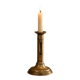 Antique brass push candle holder – vintage patinated candlestick H20 cm